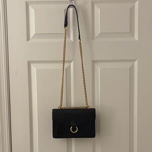 JW PEI Chic Black and Gold Chain Shoulder Bag